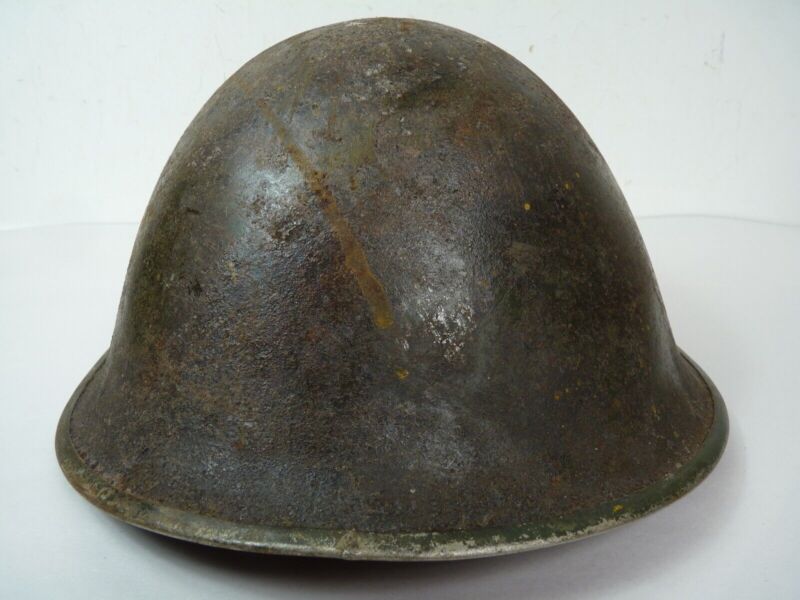 Original Mk3 Canadian / British Army WW2 Turtle Helmet High Rivet - The Militaria Shop