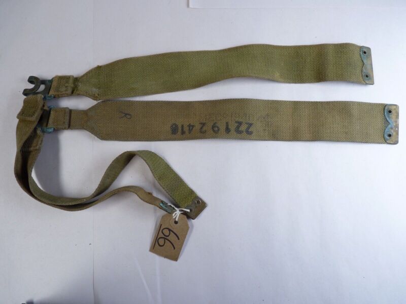 Original WW2 Pattern British Army L Straps Pair - 37 Pattern Webbing Haversack - The Militaria Shop