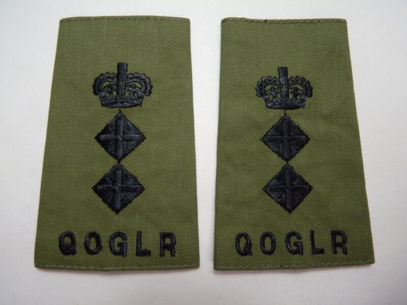 QOGLR OD Green Rank Slides / Epaulette Pair Genuine British Army - NEW - The Militaria Shop