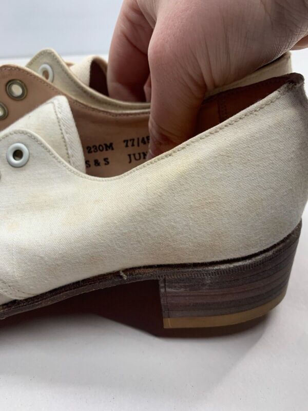 Original WW2 British Army Women's White Summer Shoes - ATS WAAF - Size 230 - The Militaria Shop