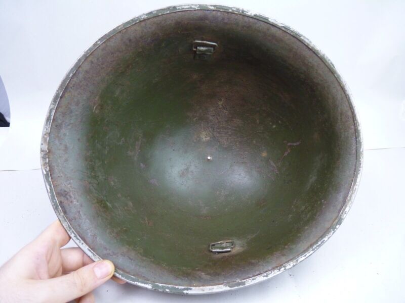 Original WW2 British / Canadian Mk3 Turtle Helmet Untouched Paint - The Militaria Shop