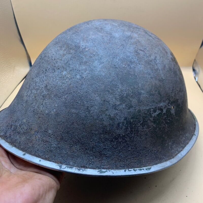 Original WW2 British / Canadian Army Mk3 High Rivet Turtle Army Combat Helmet - The Militaria Shop