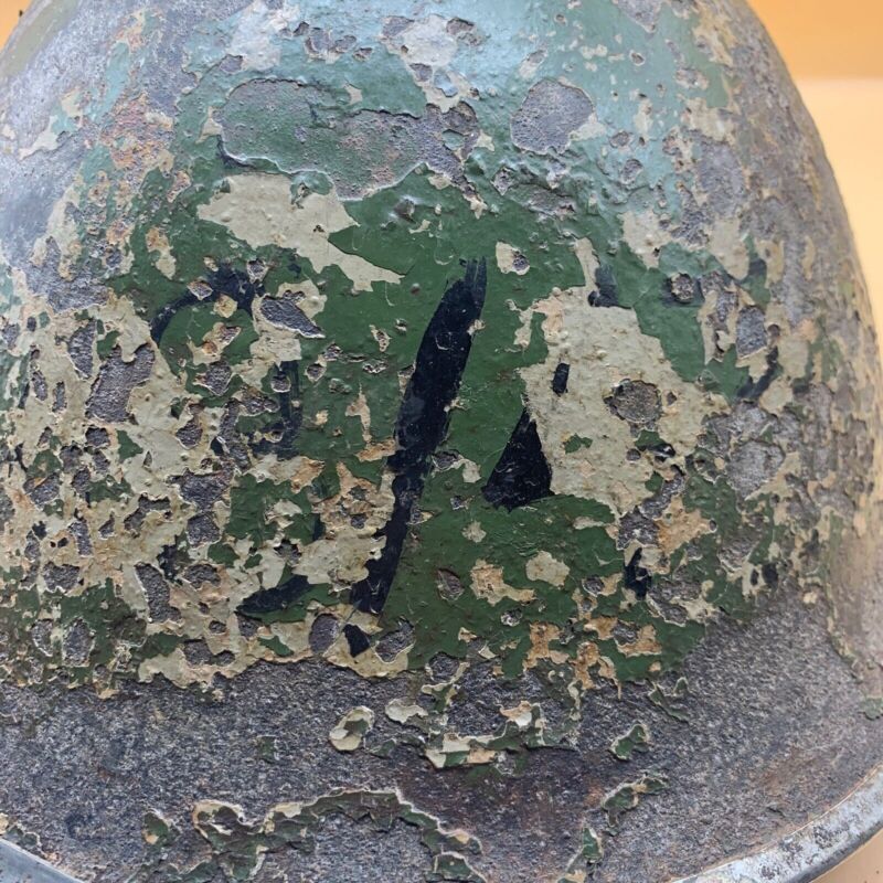 Original WW2 British / Canadian Army Mk3 High Rivet Turtle Army Combat Helmet - The Militaria Shop