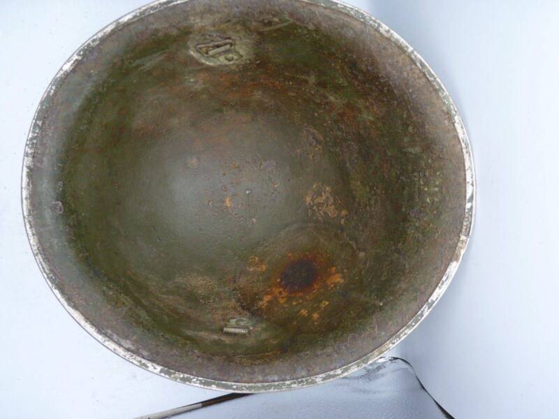 Original WW2 British / Canadian Army Mk3 High Rivet Turtle Army Combat Helmet - The Militaria Shop