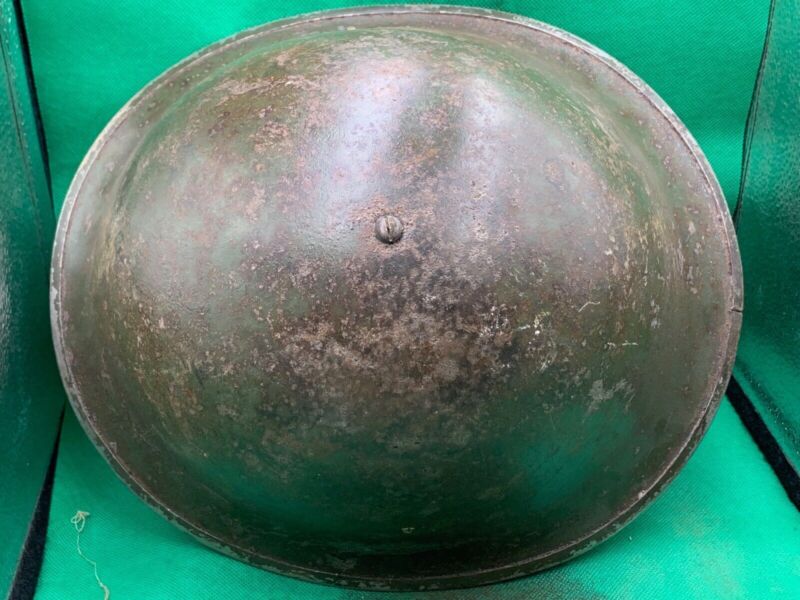 WW2 Canadian Army Mk3 Turtle Helmet - Original WW2 Helmet Shell - High Rivet - The Militaria Shop
