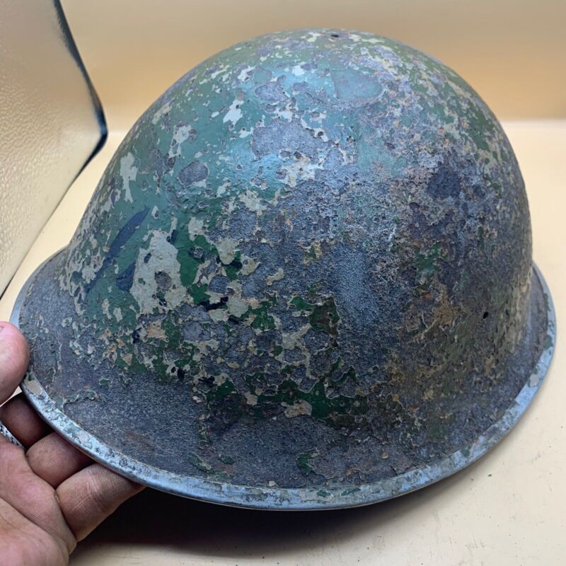 Original WW2 British / Canadian Army Mk3 High Rivet Turtle Army Combat Helmet - The Militaria Shop