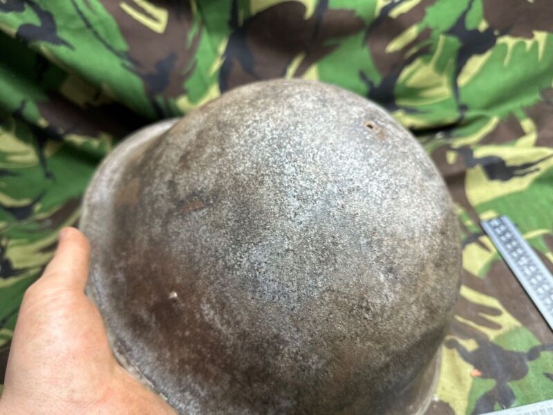 Genuine British / Canadian Army Mark 3 Turtle Helmet - Original WW2 Helmet - The Militaria Shop