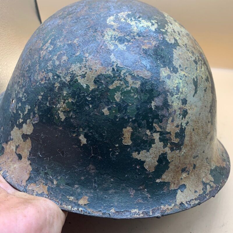 Original WW2 British / Canadian Army Mk3 Hight Rivet Turtle Army Combat Helmet - The Militaria Shop