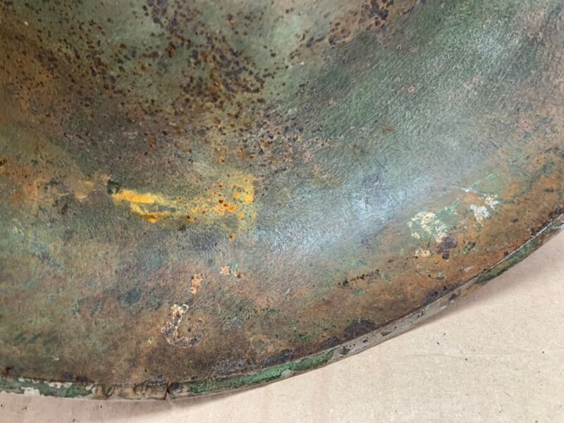 Original WW2 British / Canadian Mk3 Turtle Helmet Great Paint - The Militaria Shop