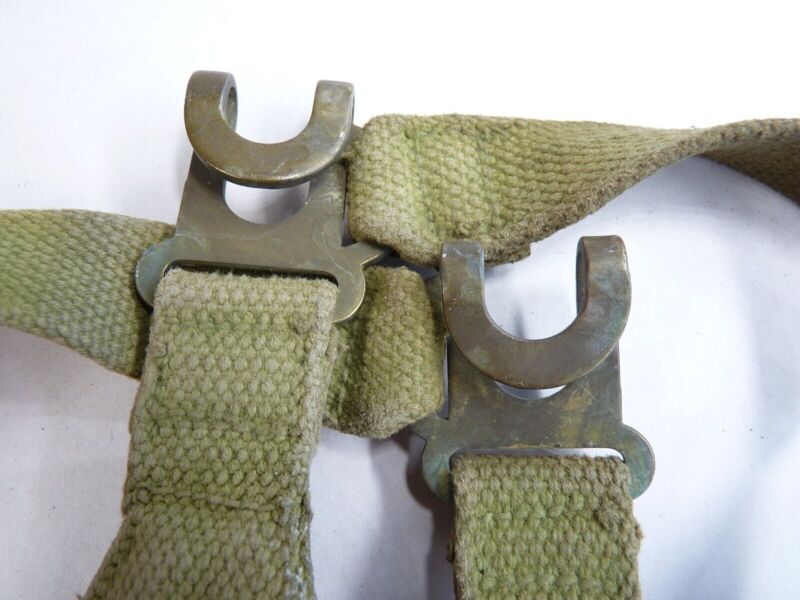Original WW2 Pattern British Army L Straps Pair - 37 Pattern Webbing Haversack - The Militaria Shop