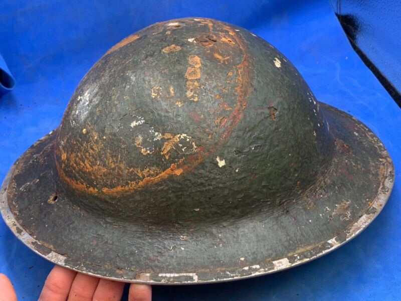 Original WW2 British Army South African Made Combat Helmet Mk2 Brodie - The Militaria Shop