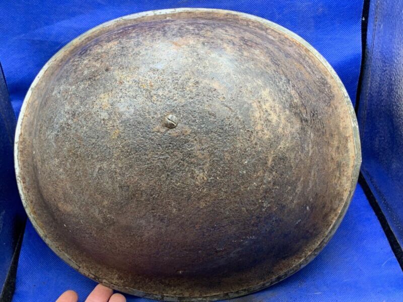 WW2 Canadian Army Mk3 Turtle Helmet - Original WW2 Helmet Shell - High Rivet - The Militaria Shop