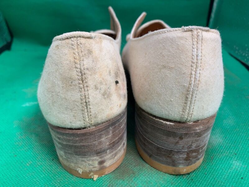 Original WW2 British Army Women's White Summer Shoes - ATS WAAF - Size 215M - The Militaria Shop