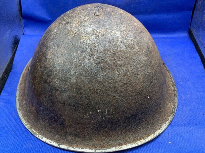WW2 Canadian Army Mk3 Turtle Helmet - Original WW2 Helmet Shell - High Rivet - The Militaria Shop