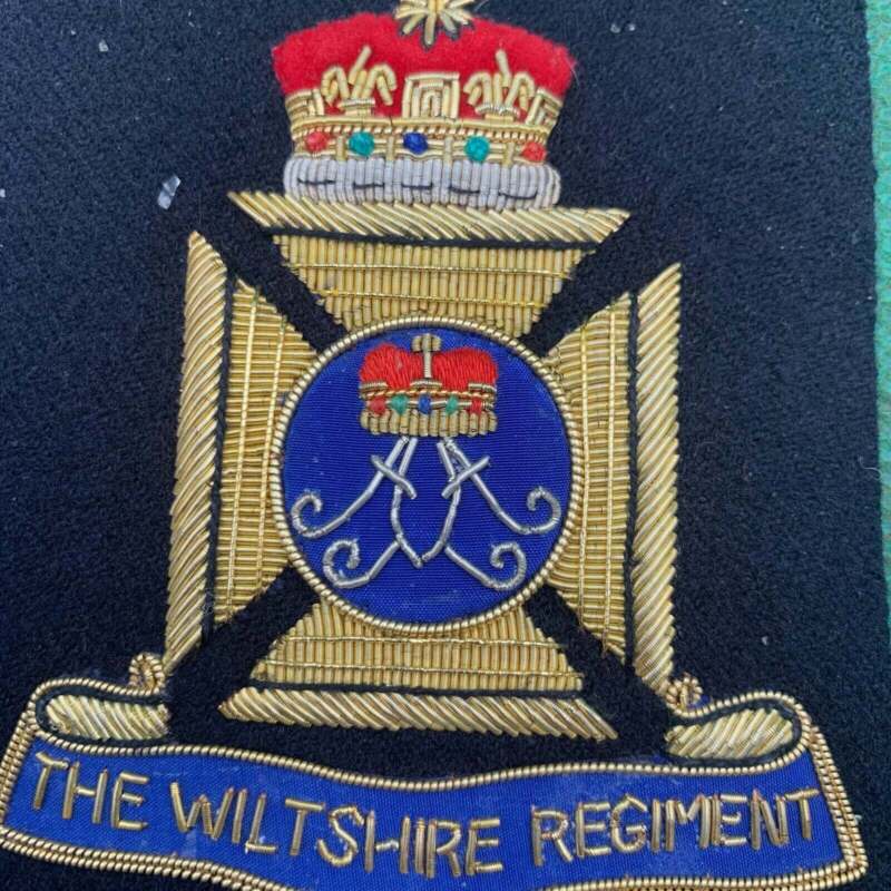 British Army Bullion Embroidered Blazer Badge - The Wiltshire Regiment - The Militaria Shop