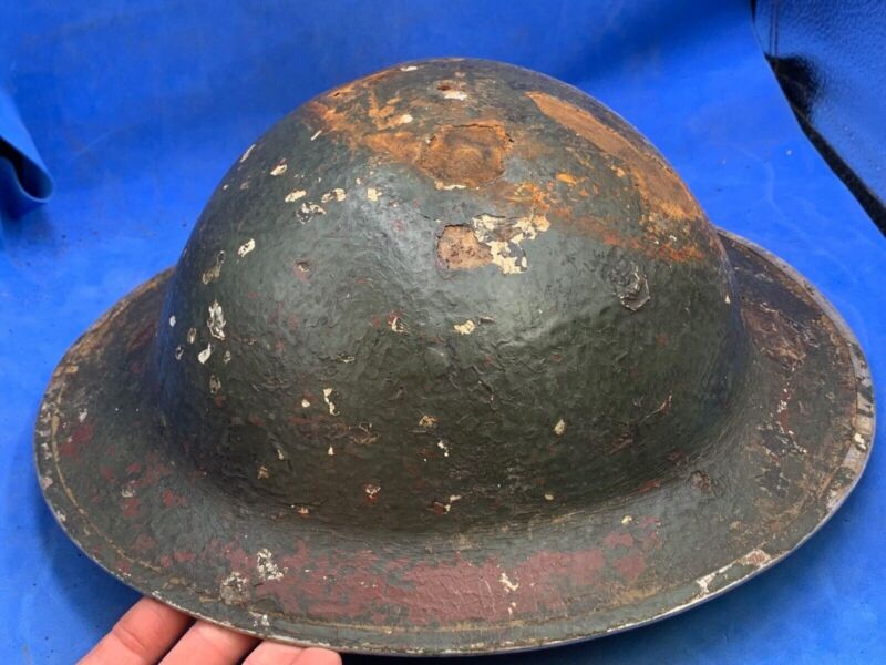 Original WW2 British Army South African Made Combat Helmet Mk2 Brodie - The Militaria Shop