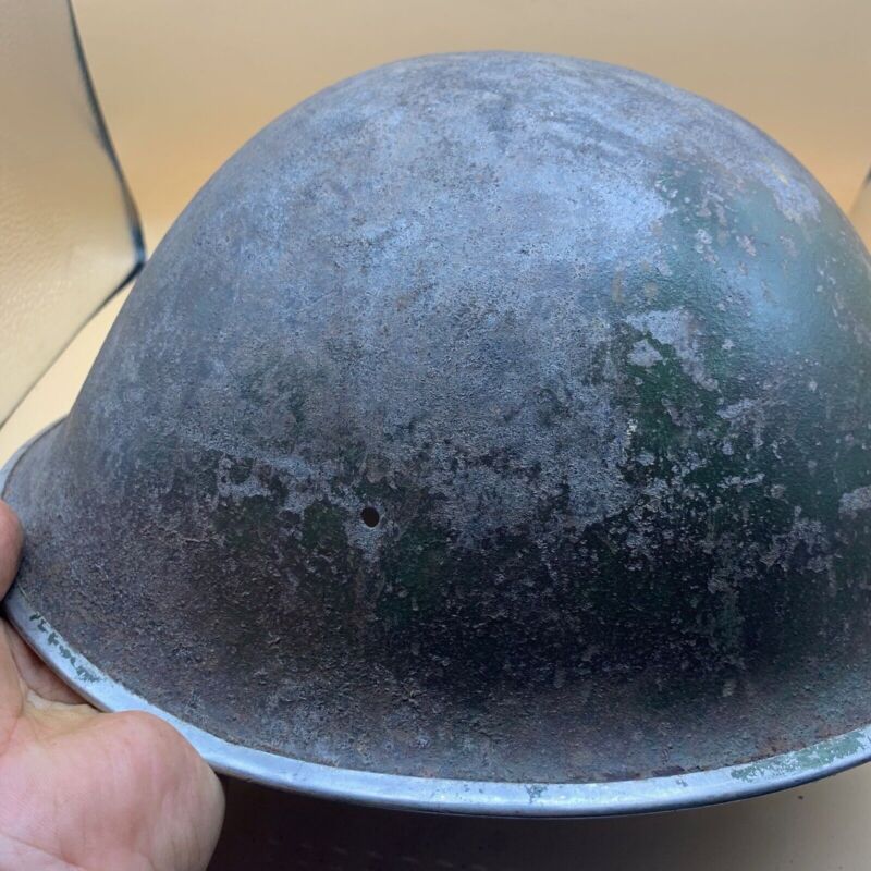 Original WW2 British / Canadian Army Mk3 High Rivet Turtle Army Combat Helmet - The Militaria Shop