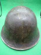 Original WW2 British / Canadian Army Mk3 High Rivet Turtle Army Combat Helmet - The Militaria Shop