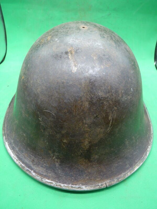 Original WW2 British / Canadian Army Mk3 High Rivet Turtle Army Combat Helmet - The Militaria Shop