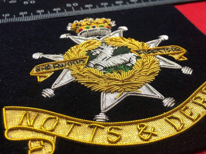 British Army Bullion Embroidered Blazer Badge - Notts & Derby Regiment - The Militaria Shop