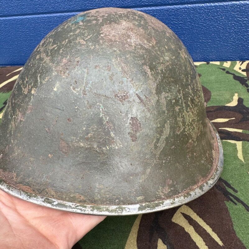 WW2 Canadian Army Mk3 Turtle Helmet - Original Helmet Shell - High Rivet - The Militaria Shop