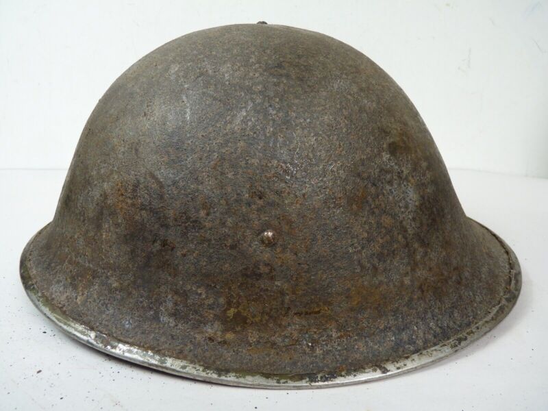 Original Mk3 Canadian / British Army WW2 Turtle Helmet High Rivet - The Militaria Shop