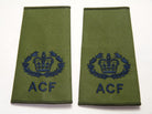 OD Green Rank Slides / Epaulette Single Genuine British Army - ACF WO - The Militaria Shop