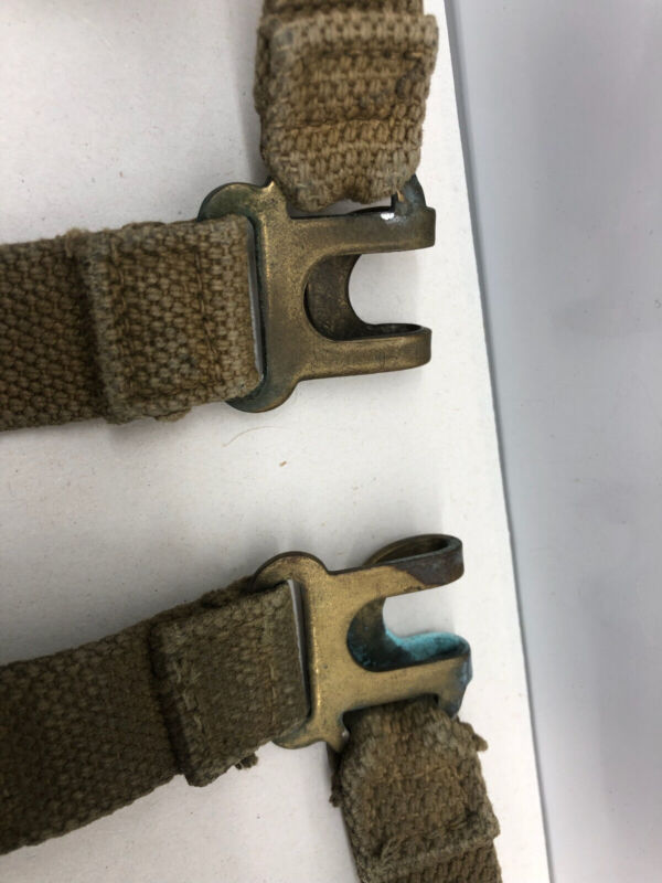 Original WW2 British Army 37 Pattern L Straps Pair - Wartime Dated - The Militaria Shop