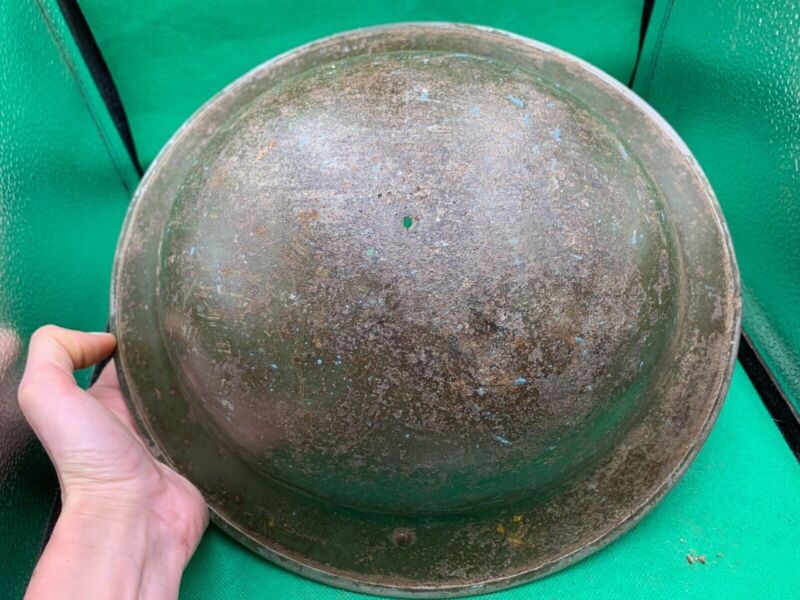 Original WW2 British Army Combat Helmet Mk2 Brodie - Fire Department - The Militaria Shop