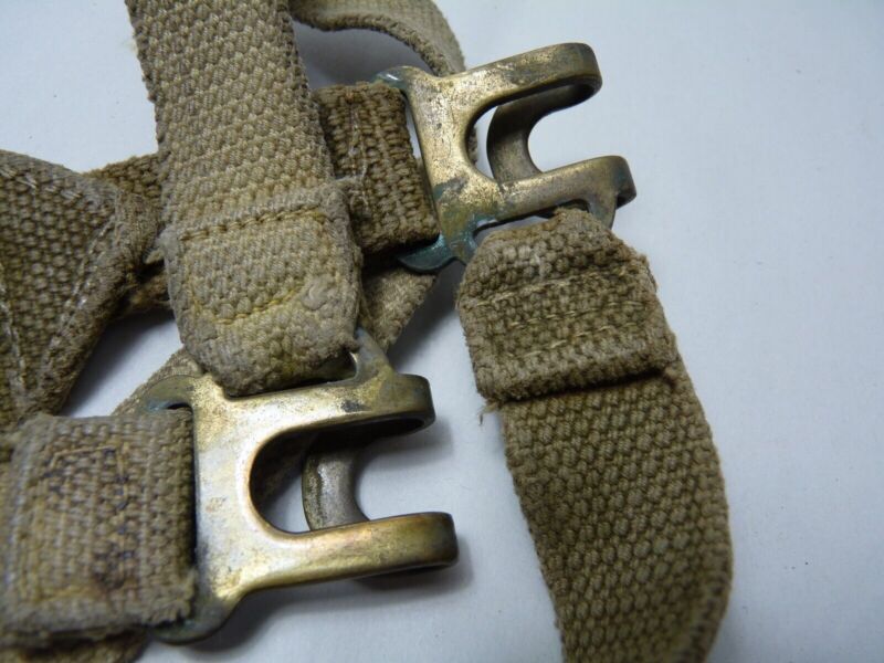 Original WW2 Pattern British Army L Straps Pair - 37 Pattern Webbing Haversack - The Militaria Shop