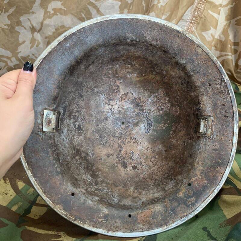 Original WW2 British Style South African Mk2 Army Combat Helmet - The Militaria Shop