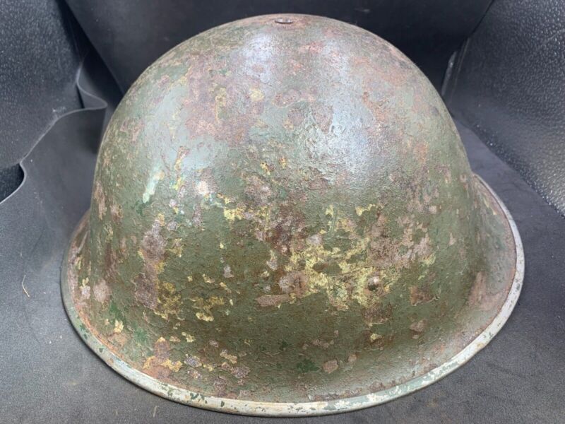 Original WW2 British Army / Canadian Army Mk3 Turtle Combat Helmet - The Militaria Shop