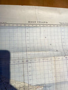 Large WW2 British Army - 1932 dated General Staff map of HOLY ISLAND. - The Militaria Shop