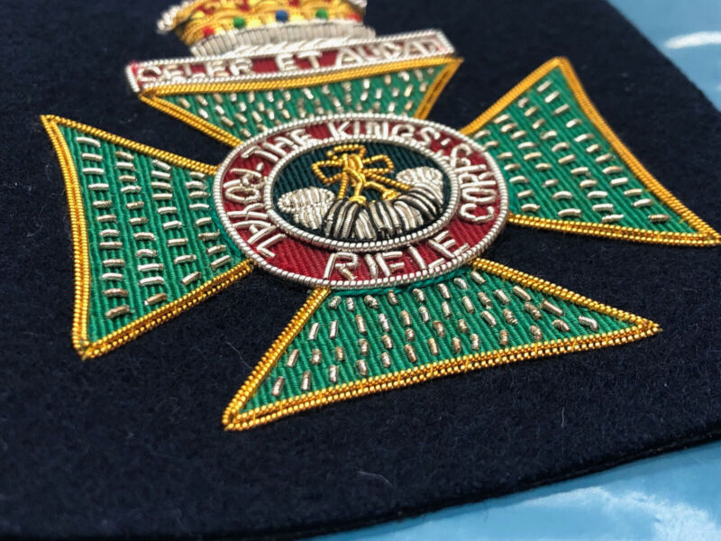 British Army Bullion Embroidered Blazer Badge - The King's Royal Rifle Corp - The Militaria Shop
