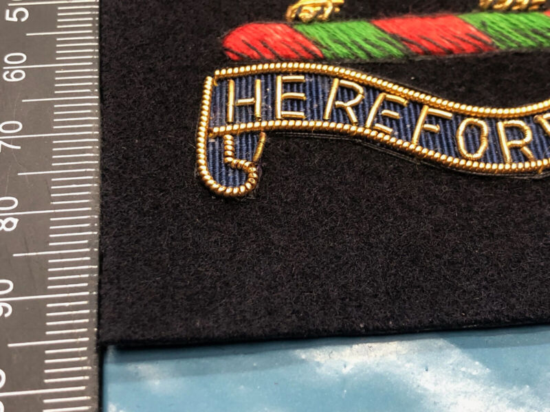 British Army Bullion Embroidered Blazer Badge - Herefordshire - The Militaria Shop