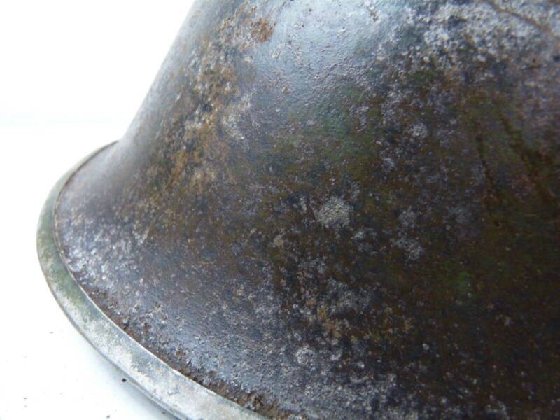 Original WW2 British / Canadian Army Mk3 High Rivet Turtle Army Combat Helmet - The Militaria Shop
