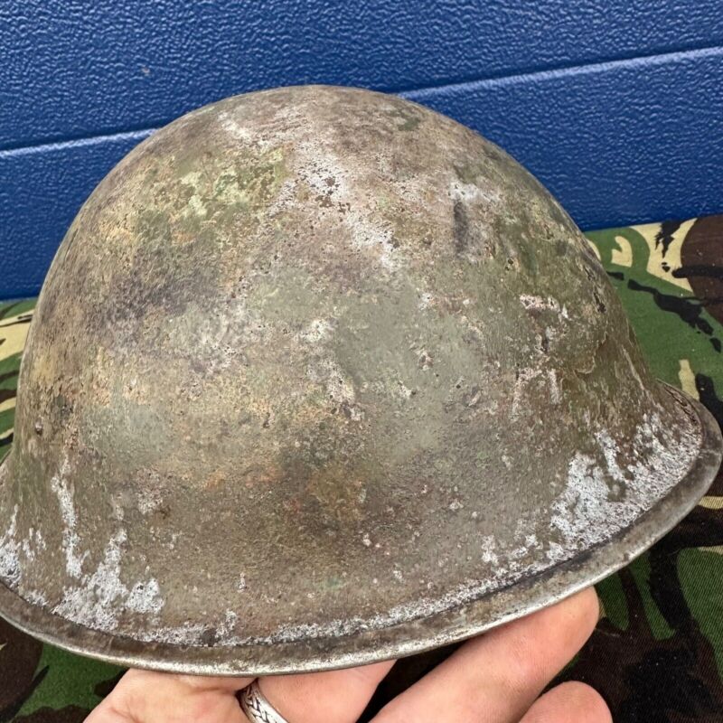 WW2 Canadian Army Mk3 Turtle Helmet - Original Helmet Shell - High Rivet - The Militaria Shop