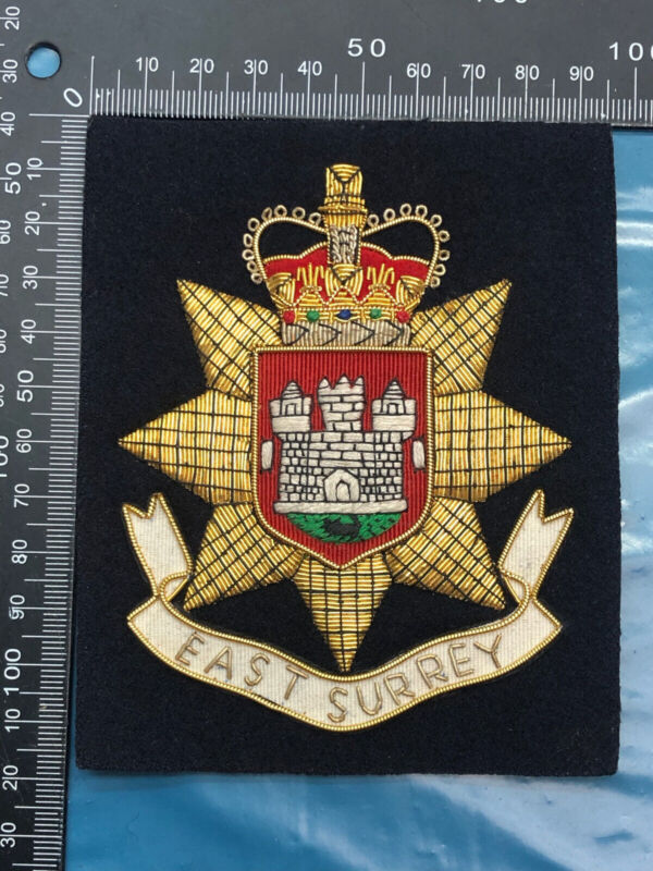 British Army Bullion Embroidered Blazer Badge - East Surrey Regiment - The Militaria Shop
