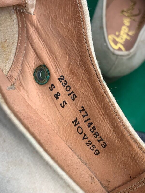 Original WW2 British Army Women's White Summer Shoes - ATS WAAF - Size 230s - The Militaria Shop