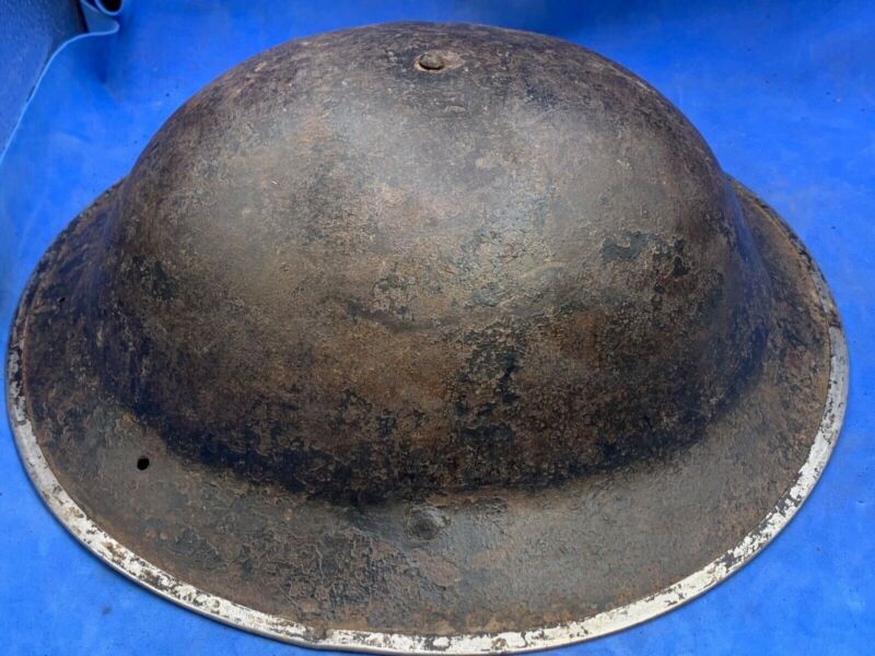 Original WW2 British Army South African Made Combat Helmet Mk2 Brodie - The Militaria Shop