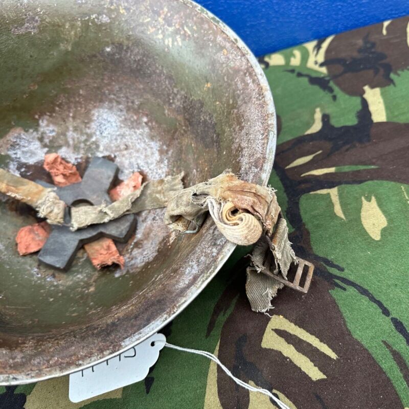 WW2 Canadian Army Mk3 Turtle Helmet - Original Helmet Shell - High Rivet - The Militaria Shop