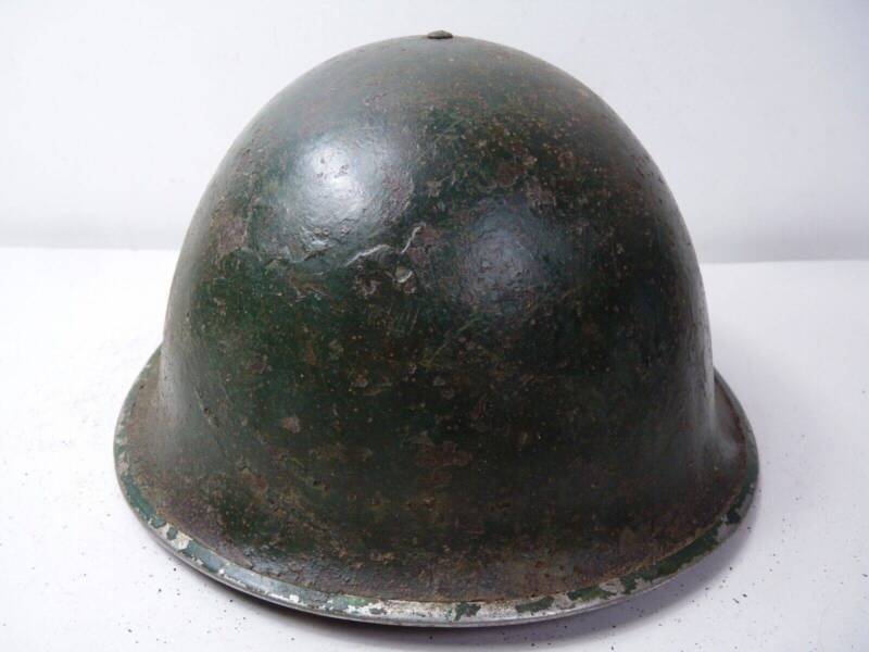 Original WW2 British Army Mk3 Turtle Army Fire Department Helmet & Liner - The Militaria Shop