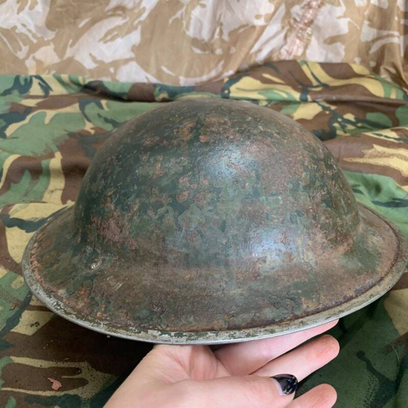 Original WW2 British Style South African Mk2 Army Combat Helmet - The Militaria Shop