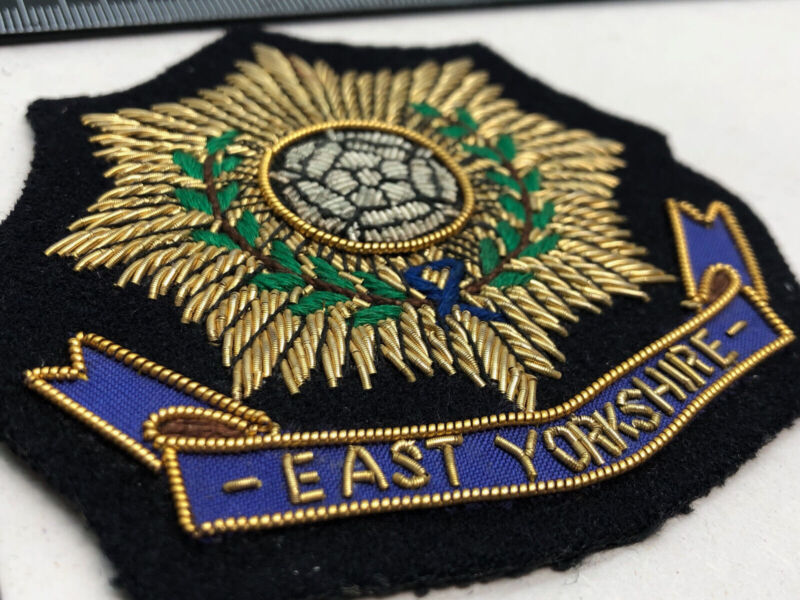 British Army Bullion Embroidered Blazer Badge - East Yorkshire - The Militaria Shop