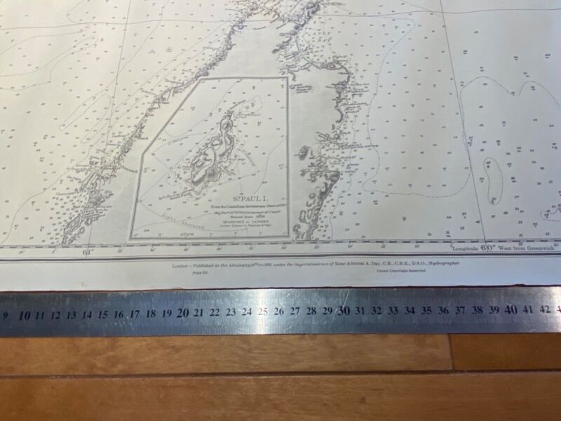 WW2 British 1952 Dated ADMIRALTY EDITION map of THE GULF OF ST. LAWRENCE. - The Militaria Shop