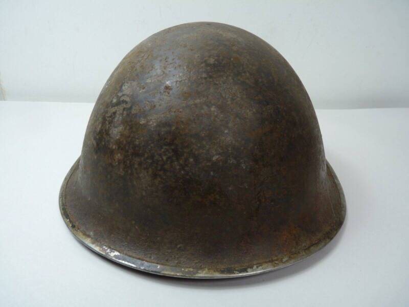 Original WW2 British / Canadian Army Mk3 High Rivet Turtle Army Combat Helmet - The Militaria Shop