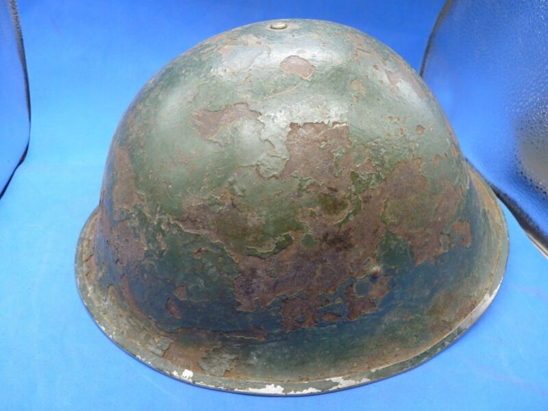 Original WW2 British / Canadian Army Mk3 High Rivet Turtle Army Helmet & Lin - The Militaria Shop