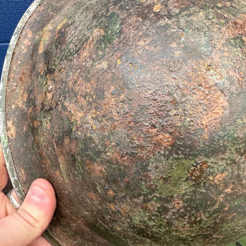 WW2 Canadian Army Mk3 Turtle Helmet - Original Helmet Shell - High Rivet - The Militaria Shop