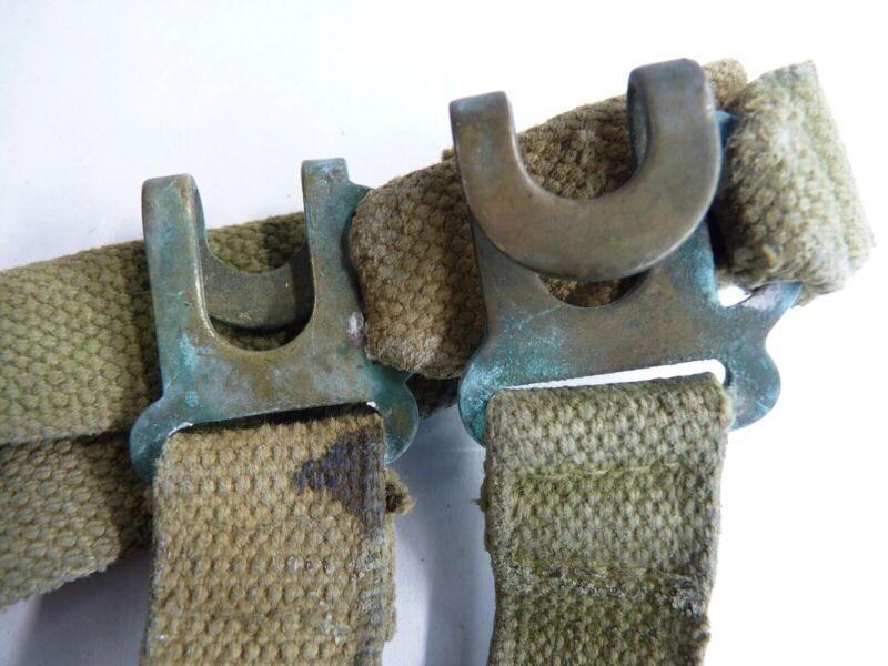 Original WW2 Pattern British Army L Straps Pair - 37 Pattern Webbing Haversack - The Militaria Shop