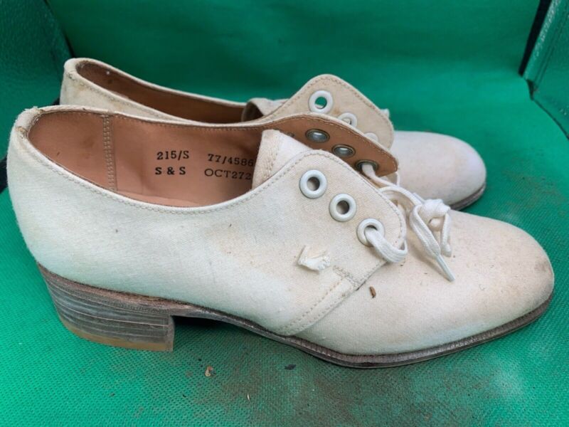 Original WW2 British Army Women's White Summer Shoes - ATS WAAF - Size 215M - The Militaria Shop